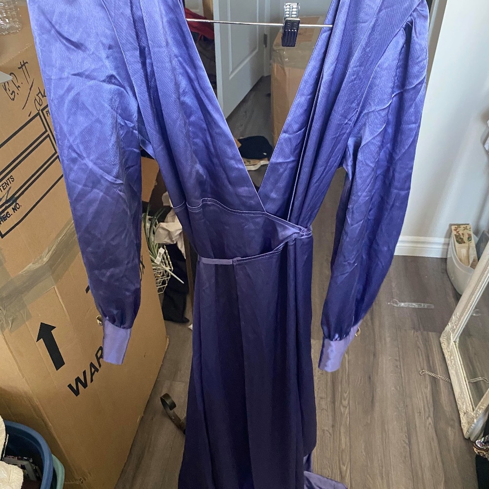 Full Length Purple Silk Robe